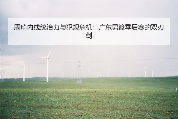 周琦内线统治力与犯规危机：广东男篮季后赛的双刃剑